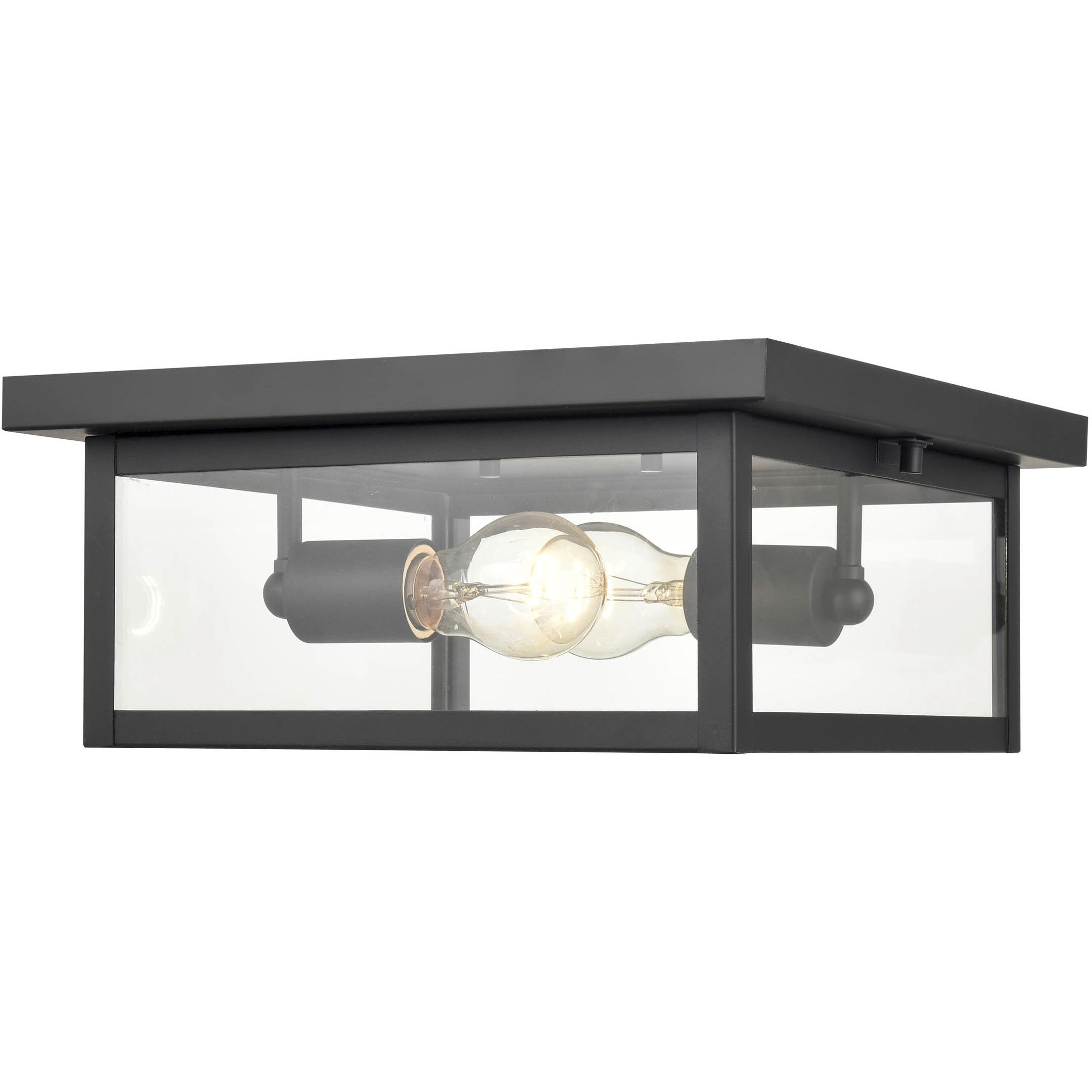 Evanton 2 Light 12 inch Powder Coated Black Outdoor Flush Mount